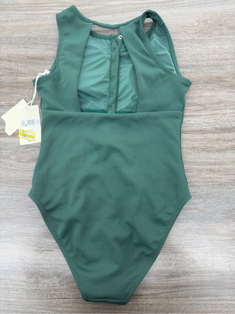 Andie Forest Green Textured One-Piece Swim